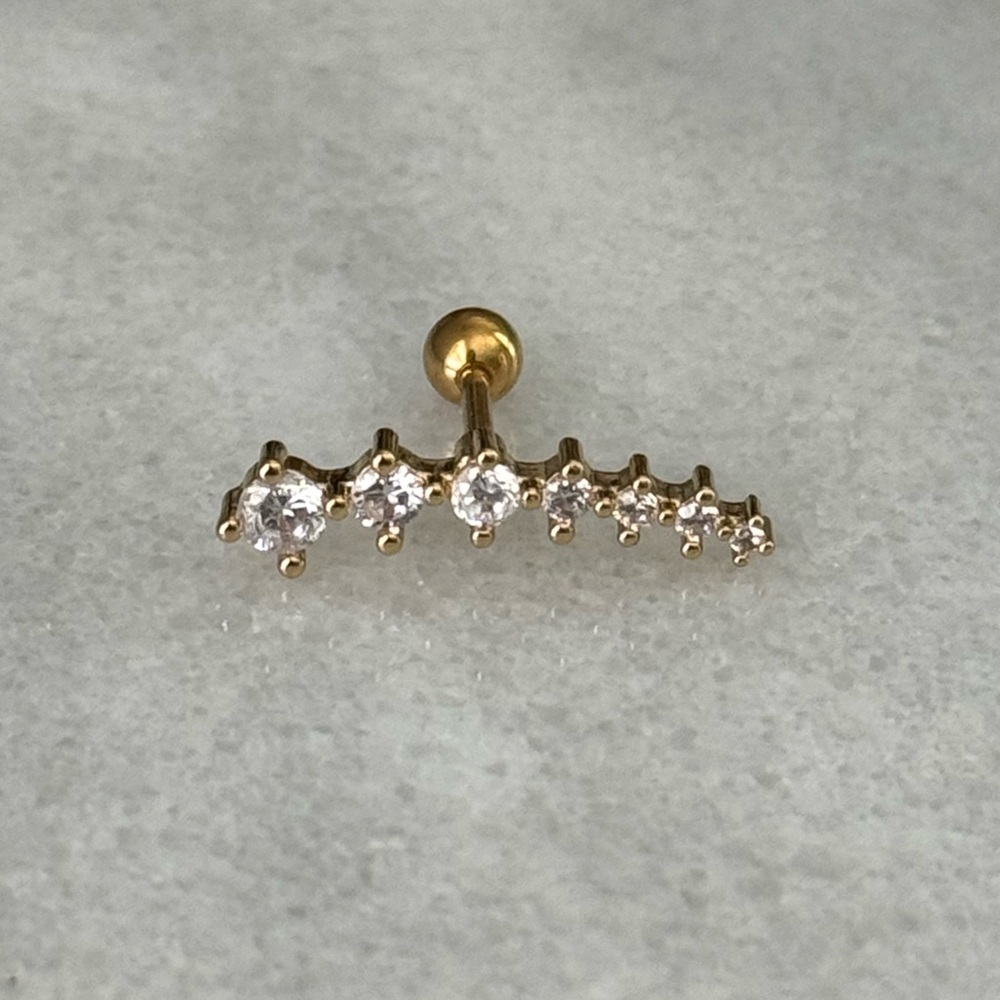 COPY - Gold Crystal Arch Cartilage Earring 

Brand New - Picture 3 of 4